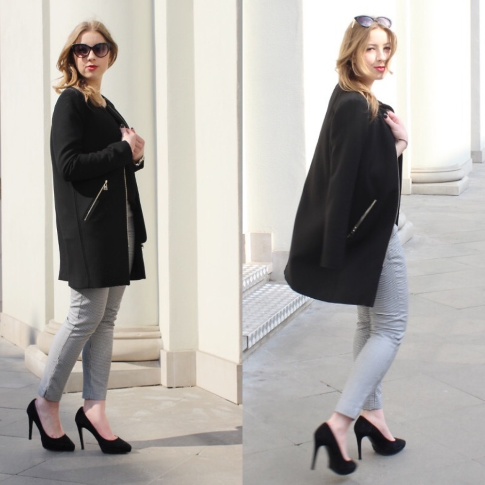 Zara Black Mid length coat - like new